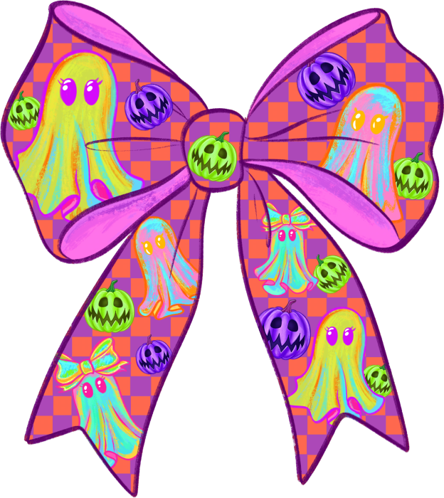 Halloween bow DTF transfer design