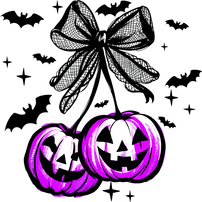 Halloween cherries DTF transfer design