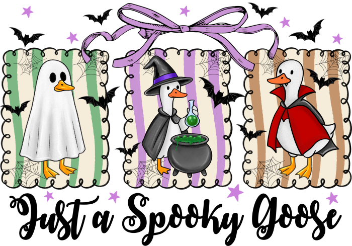 Spooky goose Halloween DTF transfer design